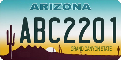 AZ license plate ABC2201