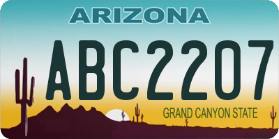 AZ license plate ABC2207