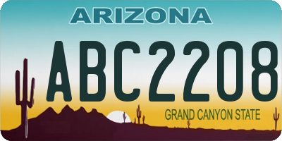 AZ license plate ABC2208