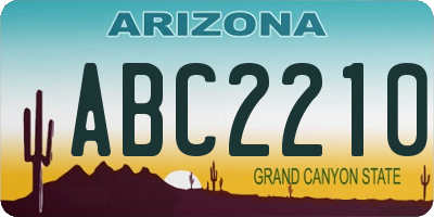 AZ license plate ABC2210