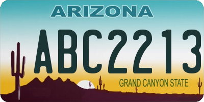 AZ license plate ABC2213