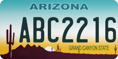 AZ license plate ABC2216
