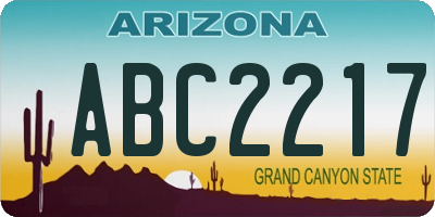 AZ license plate ABC2217