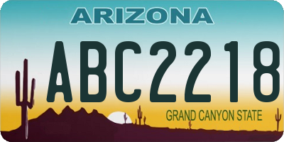 AZ license plate ABC2218