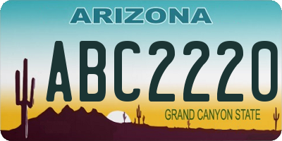 AZ license plate ABC2220