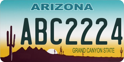AZ license plate ABC2224
