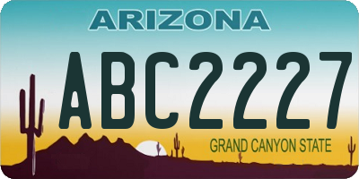 AZ license plate ABC2227