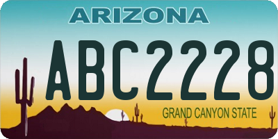 AZ license plate ABC2228