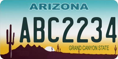 AZ license plate ABC2234