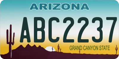 AZ license plate ABC2237