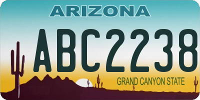 AZ license plate ABC2238