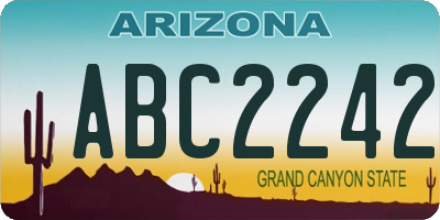 AZ license plate ABC2242