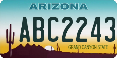 AZ license plate ABC2243