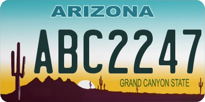 AZ license plate ABC2247