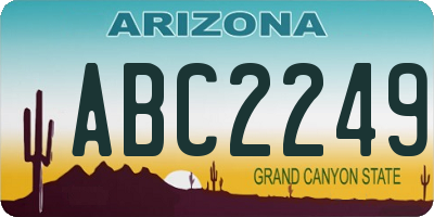 AZ license plate ABC2249
