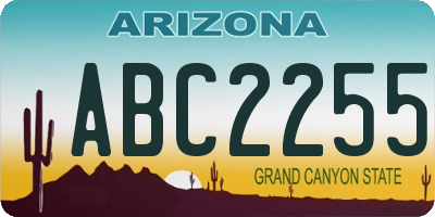 AZ license plate ABC2255