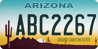 AZ license plate ABC2267