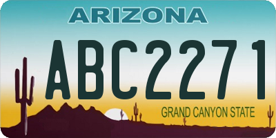AZ license plate ABC2271