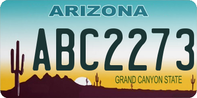 AZ license plate ABC2273