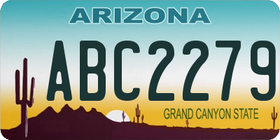 AZ license plate ABC2279