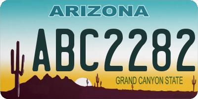 AZ license plate ABC2282