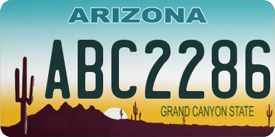 AZ license plate ABC2286