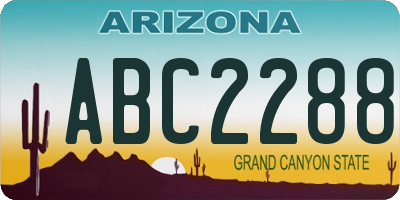 AZ license plate ABC2288