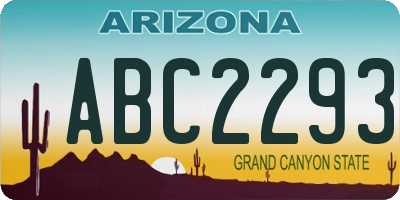 AZ license plate ABC2293