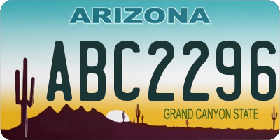 AZ license plate ABC2296