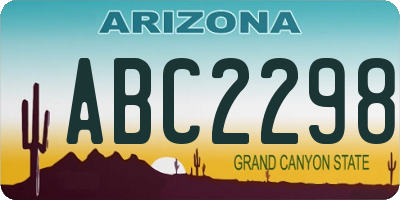 AZ license plate ABC2298