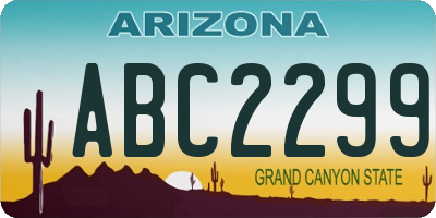 AZ license plate ABC2299