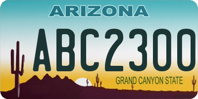 AZ license plate ABC2300