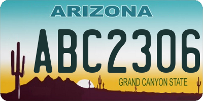 AZ license plate ABC2306