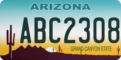 AZ license plate ABC2308