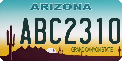 AZ license plate ABC2310