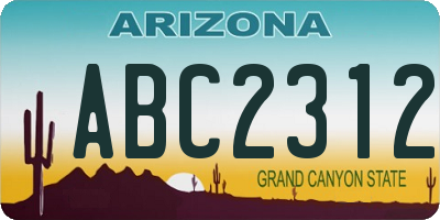 AZ license plate ABC2312