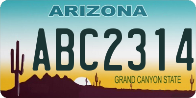 AZ license plate ABC2314
