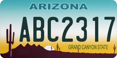 AZ license plate ABC2317