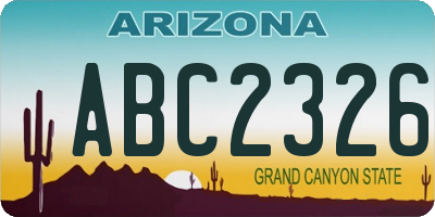 AZ license plate ABC2326