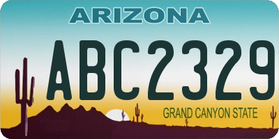 AZ license plate ABC2329