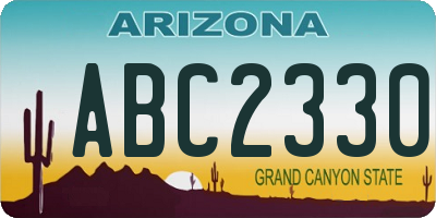 AZ license plate ABC2330