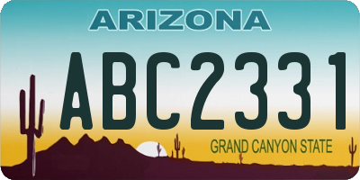 AZ license plate ABC2331