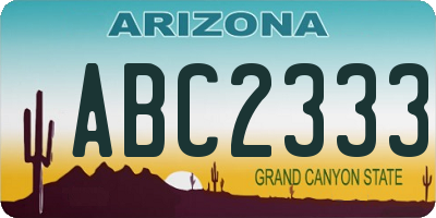 AZ license plate ABC2333
