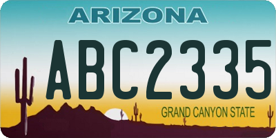 AZ license plate ABC2335