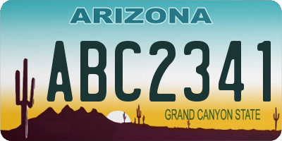 AZ license plate ABC2341