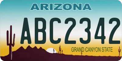 AZ license plate ABC2342