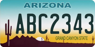AZ license plate ABC2343