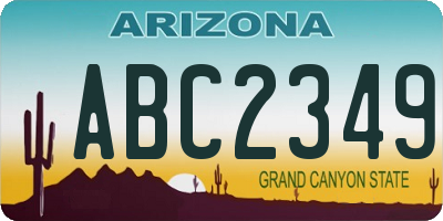 AZ license plate ABC2349