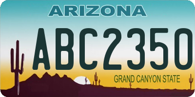 AZ license plate ABC2350