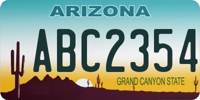 AZ license plate ABC2354